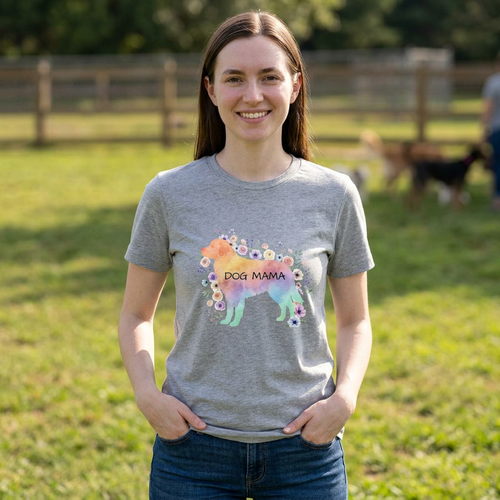 Dog Mama Pastel T t-shirt with nature-inspired artwork