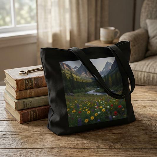 Large Floral Mountain Eco Tote