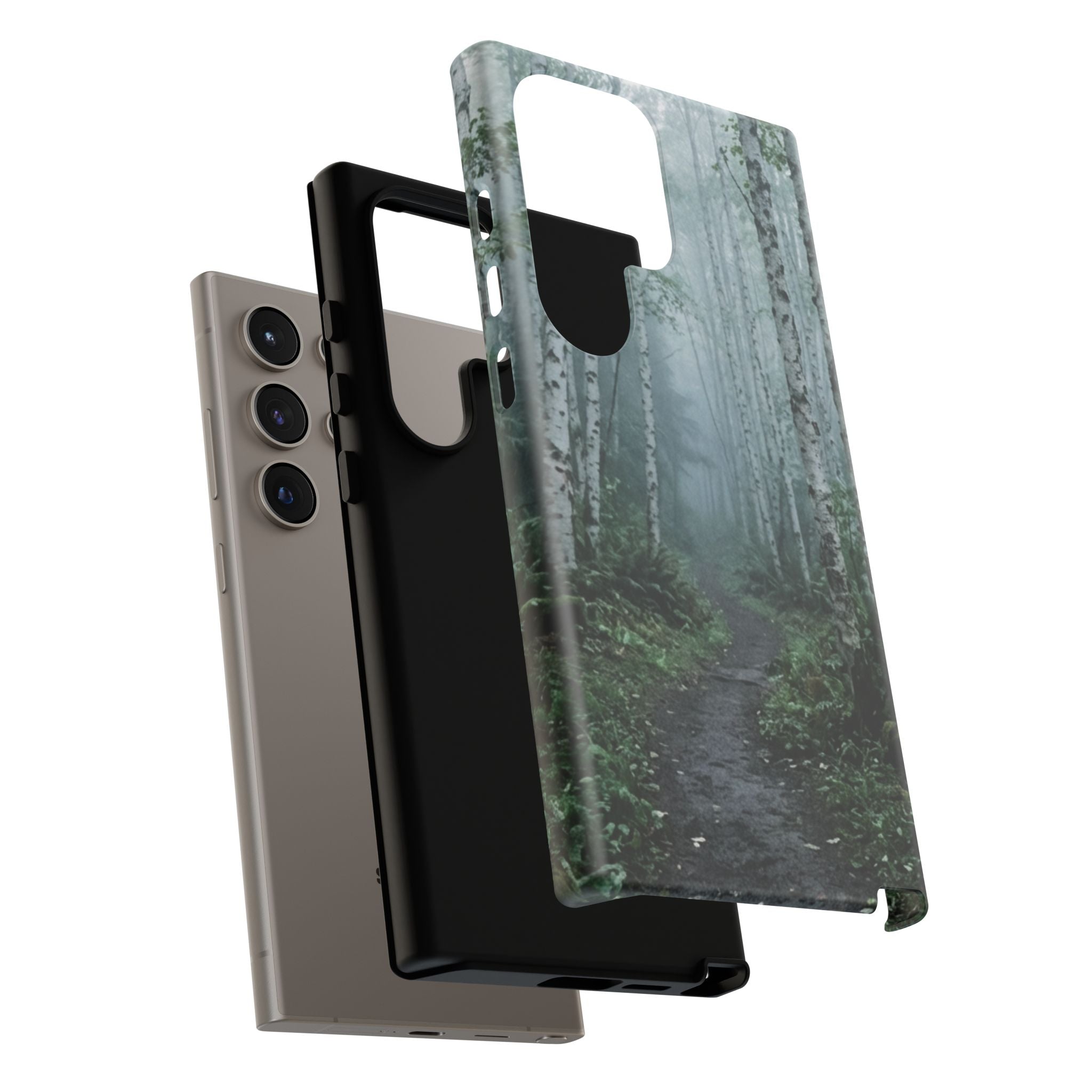 Twilight Birch Tree Path Phone Case