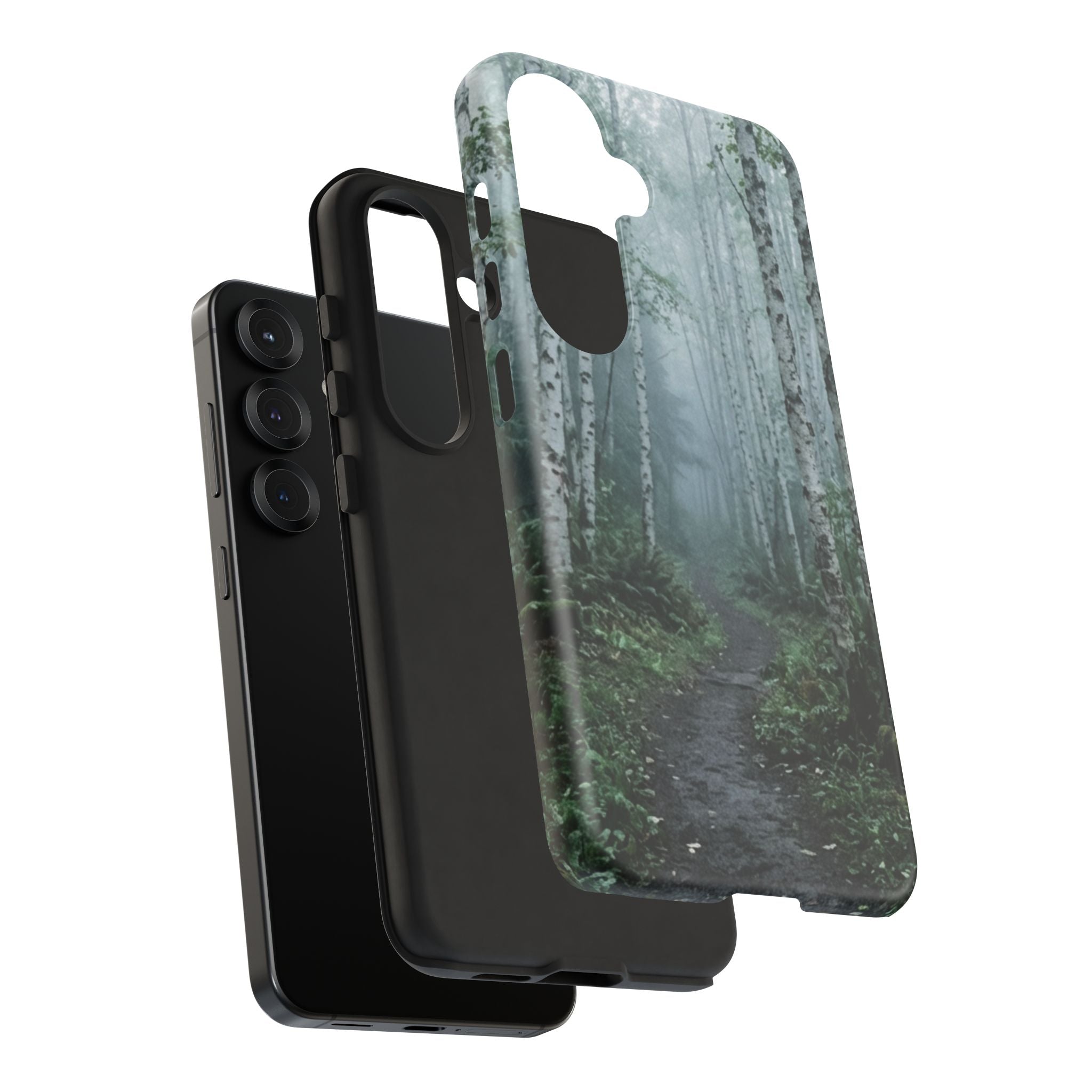 Twilight Birch Tree Path Phone Case