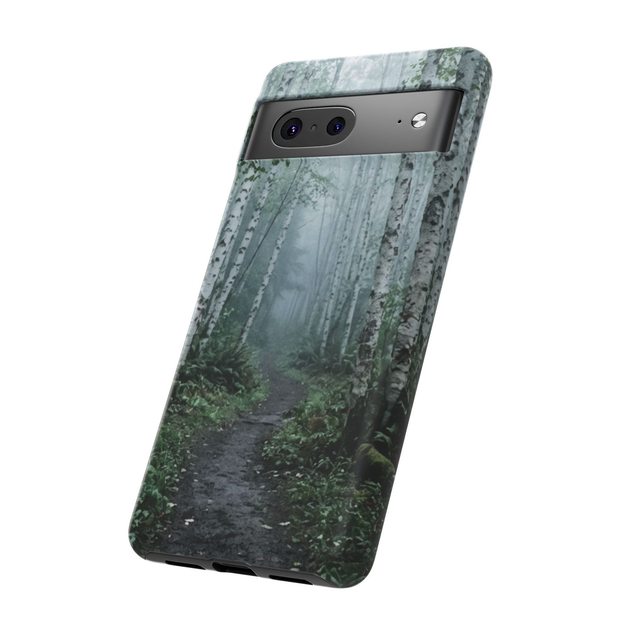 Twilight Birch Tree Path Phone Case