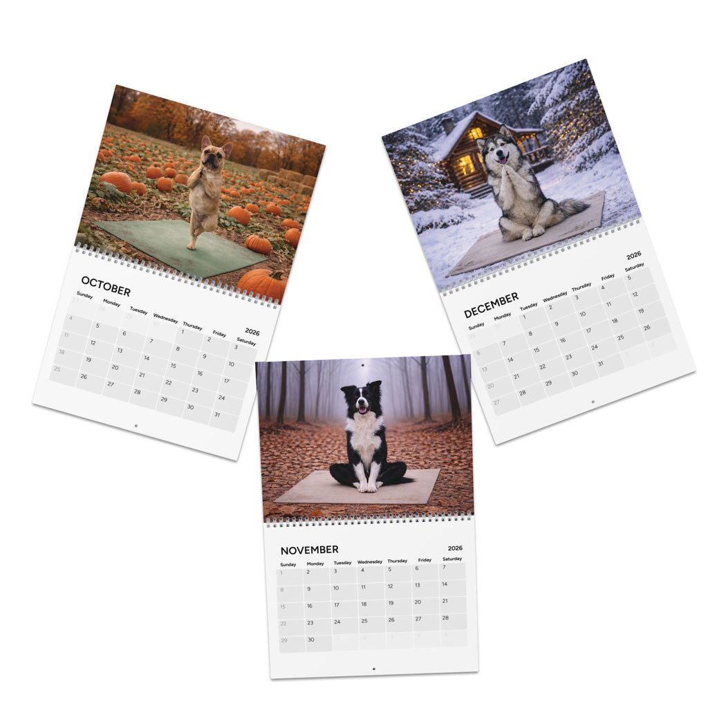 Dog Yoga Calendar () calendar with nature-inspired artwork - product view 6