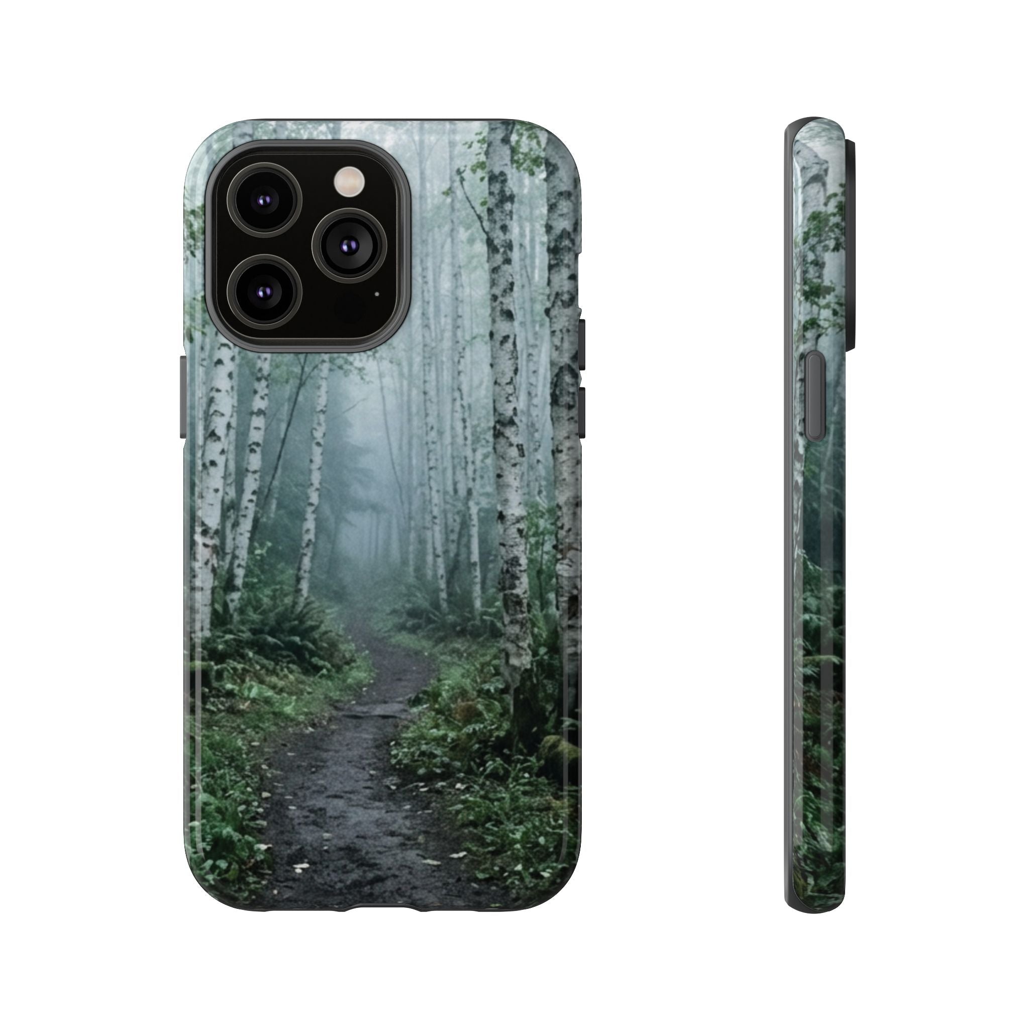 Twilight Birch Tree Path Phone Case