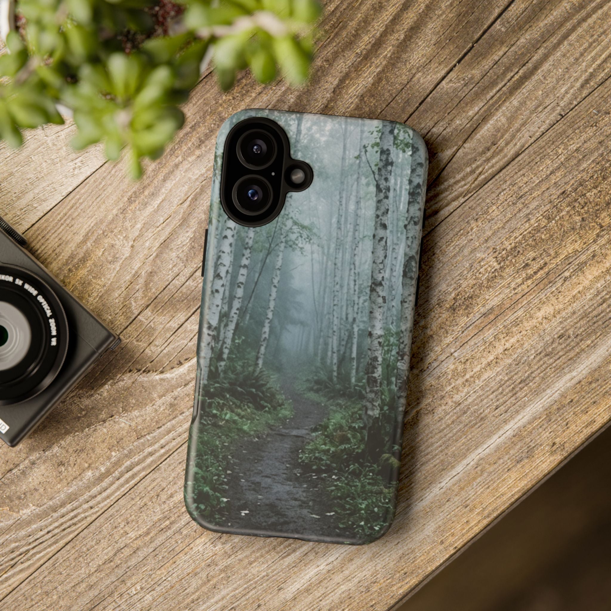 Twilight Birch Tree Path Phone Case