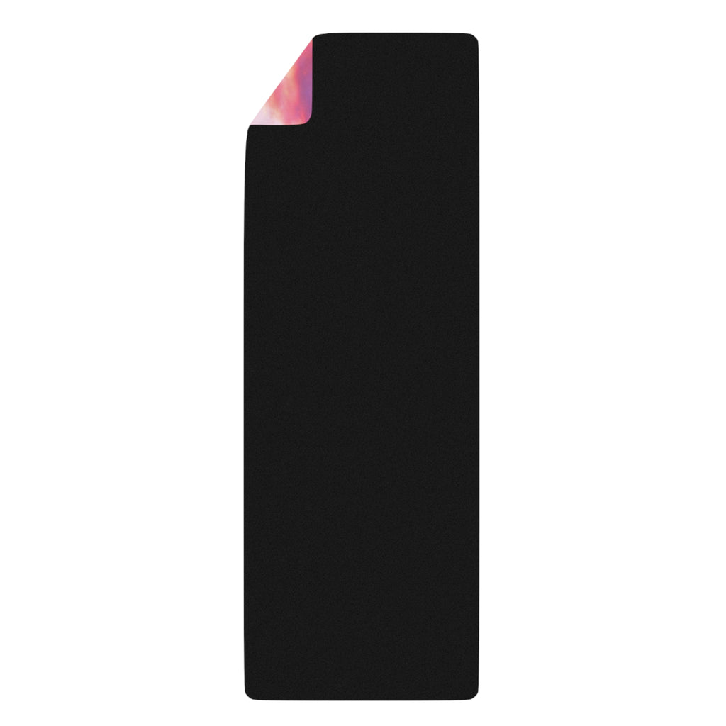 Mountain Sunset Over Lake Rubber Yoga Mat | Scenic Landscape Meditation Mat