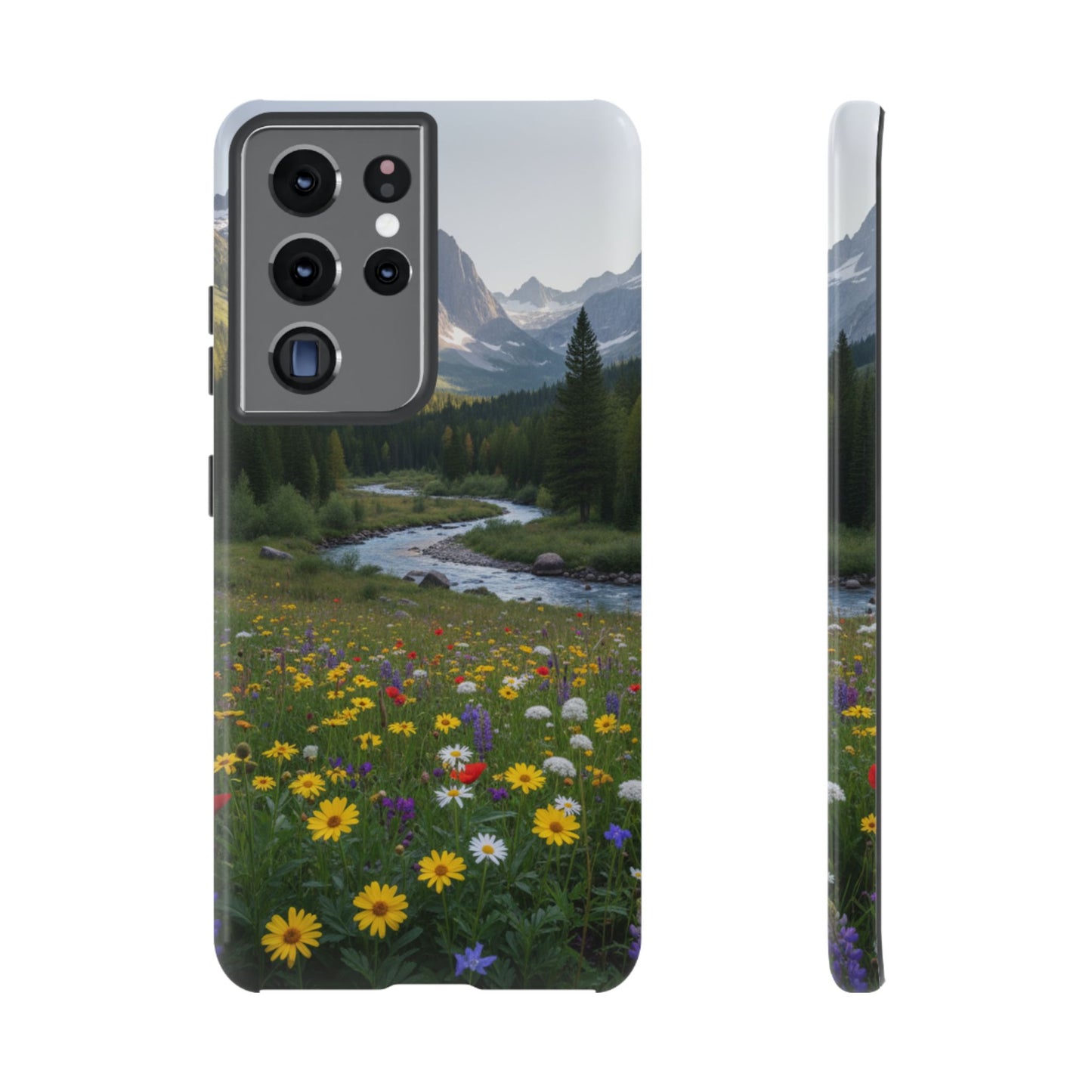 Mountain Meadow Serenity Phone Case - Tough Case with Nature Scenic Design
