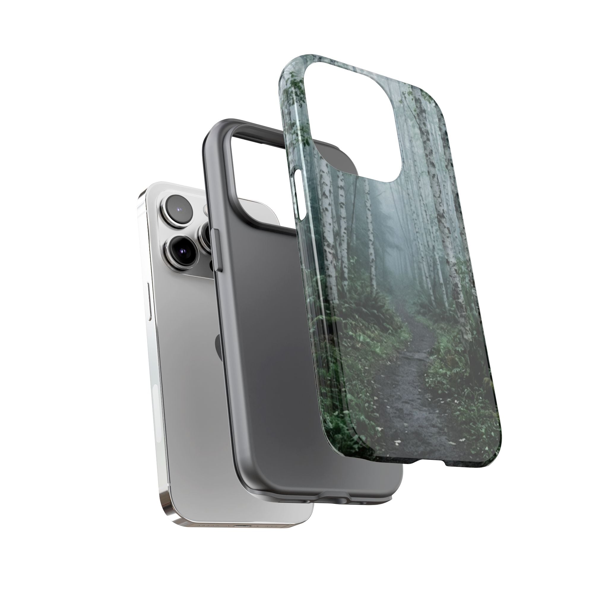Twilight Birch Tree Path Phone Case