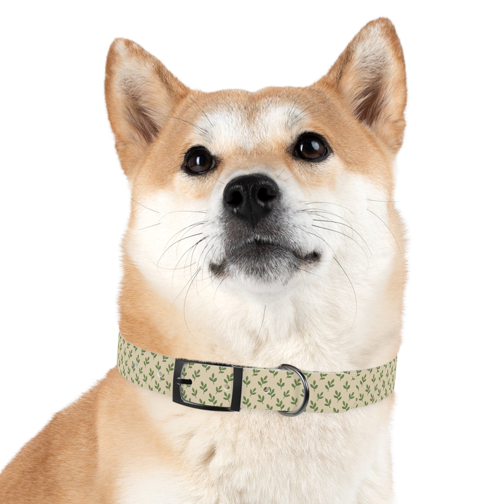 Tranquil Leaf Dog Collar pets with nature-inspired artwork - product view 18