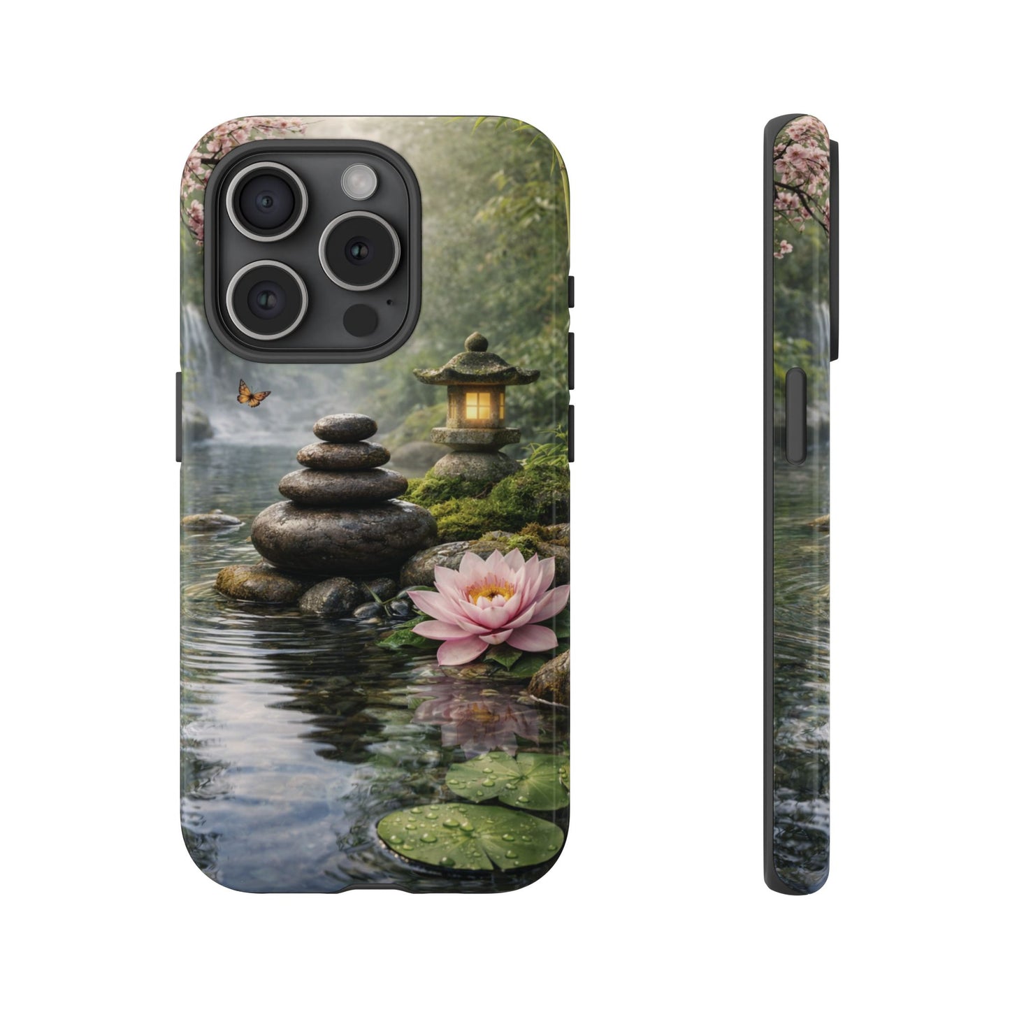 Still Waters Lotus Phone Case — Zen Garden, Calm Waters & Balanced Stones Design