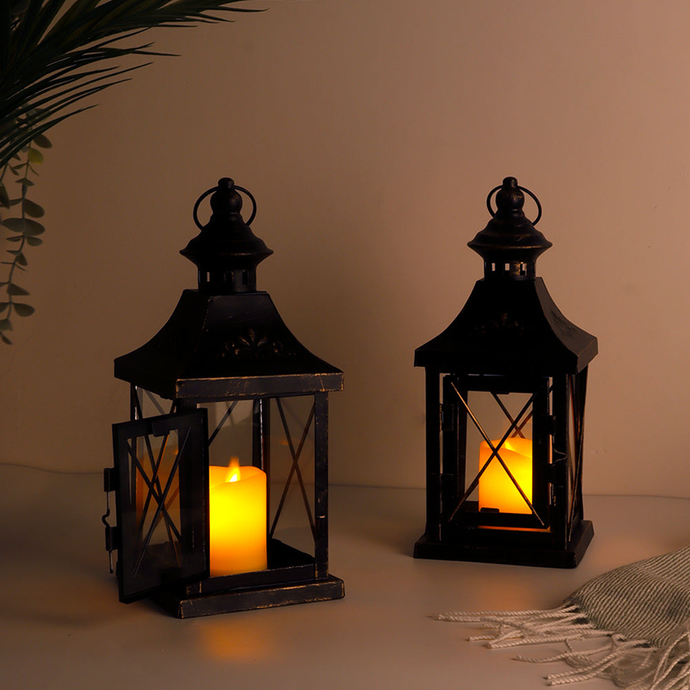 11'' High Metal Decorative Candle Lantern Hanging Candle Holder(set decorative candle lanterns with nature-inspired artwork - product view 5