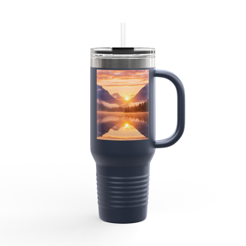40oz Insulated Travel Mug ceramic mug with nature-inspired artwork - product view 3