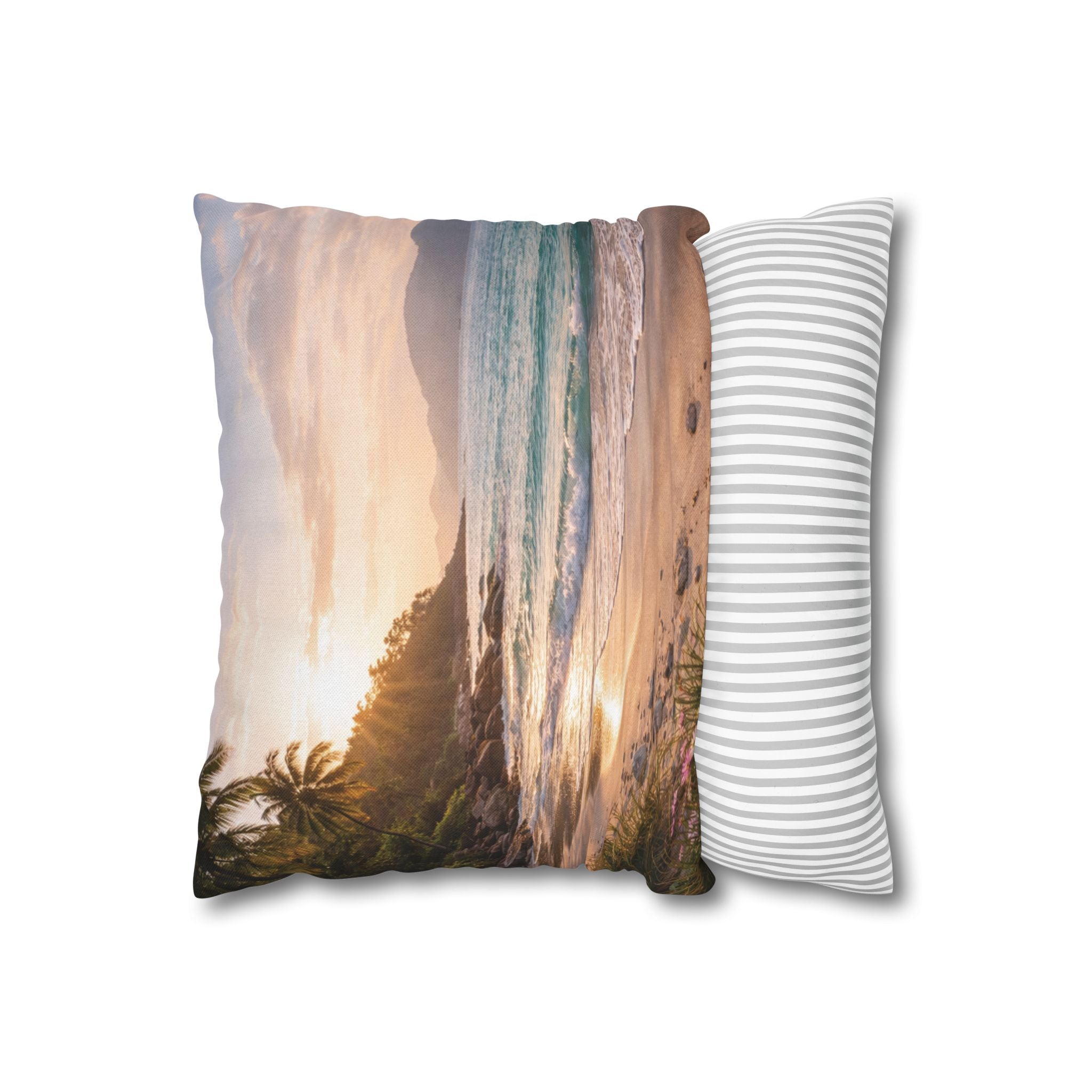 Sunlit Coastal Throw Pillow Cover