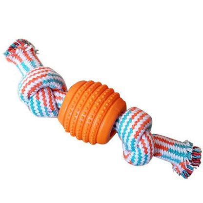 Pet Dog Toy Cotton Rope Double Knot Ball Bite Resistant Tooth uncategorized / needs cleanup with nature-inspired artwork - product view 7