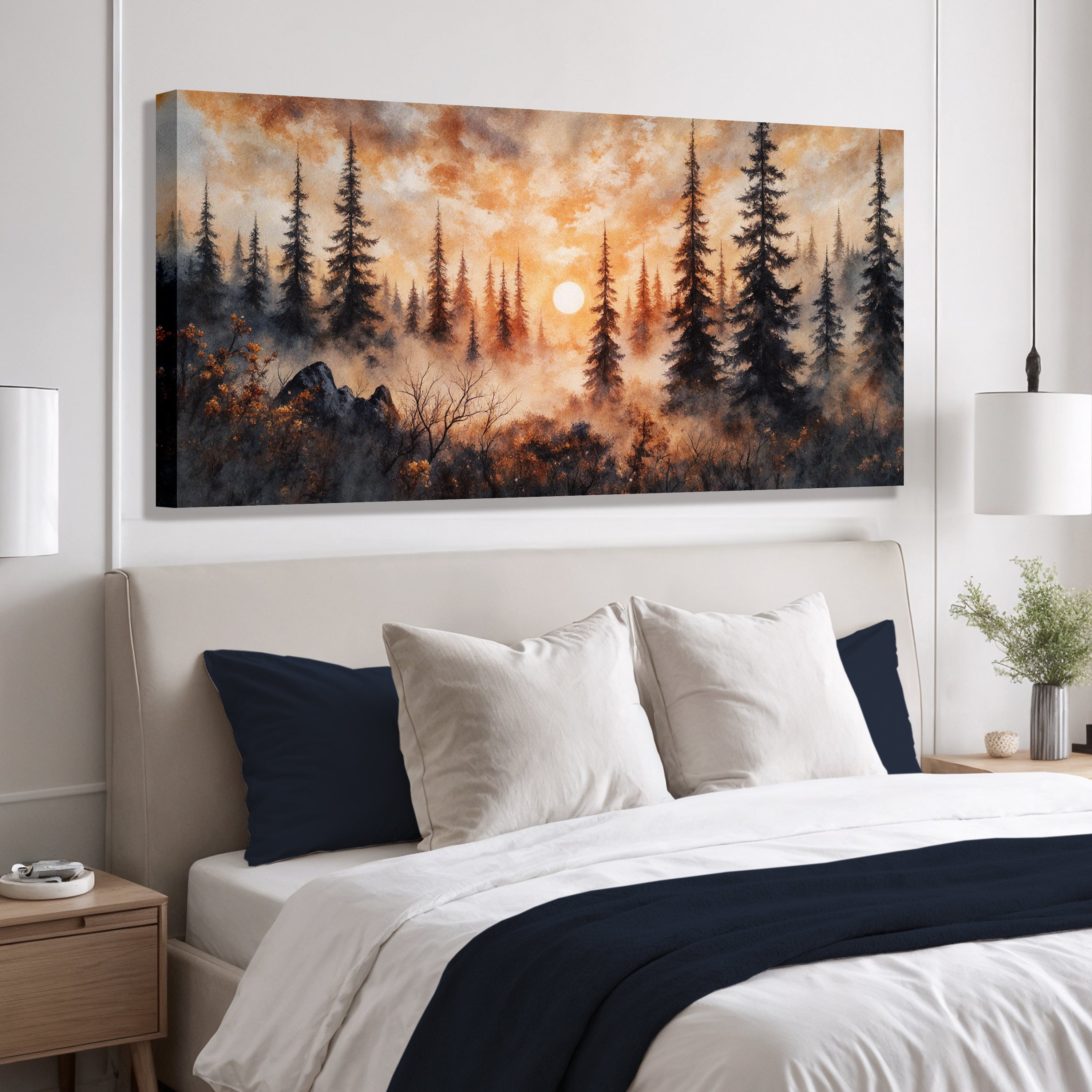 Rustic Forest Sunset wall art with nature-inspired artwork - product view 4