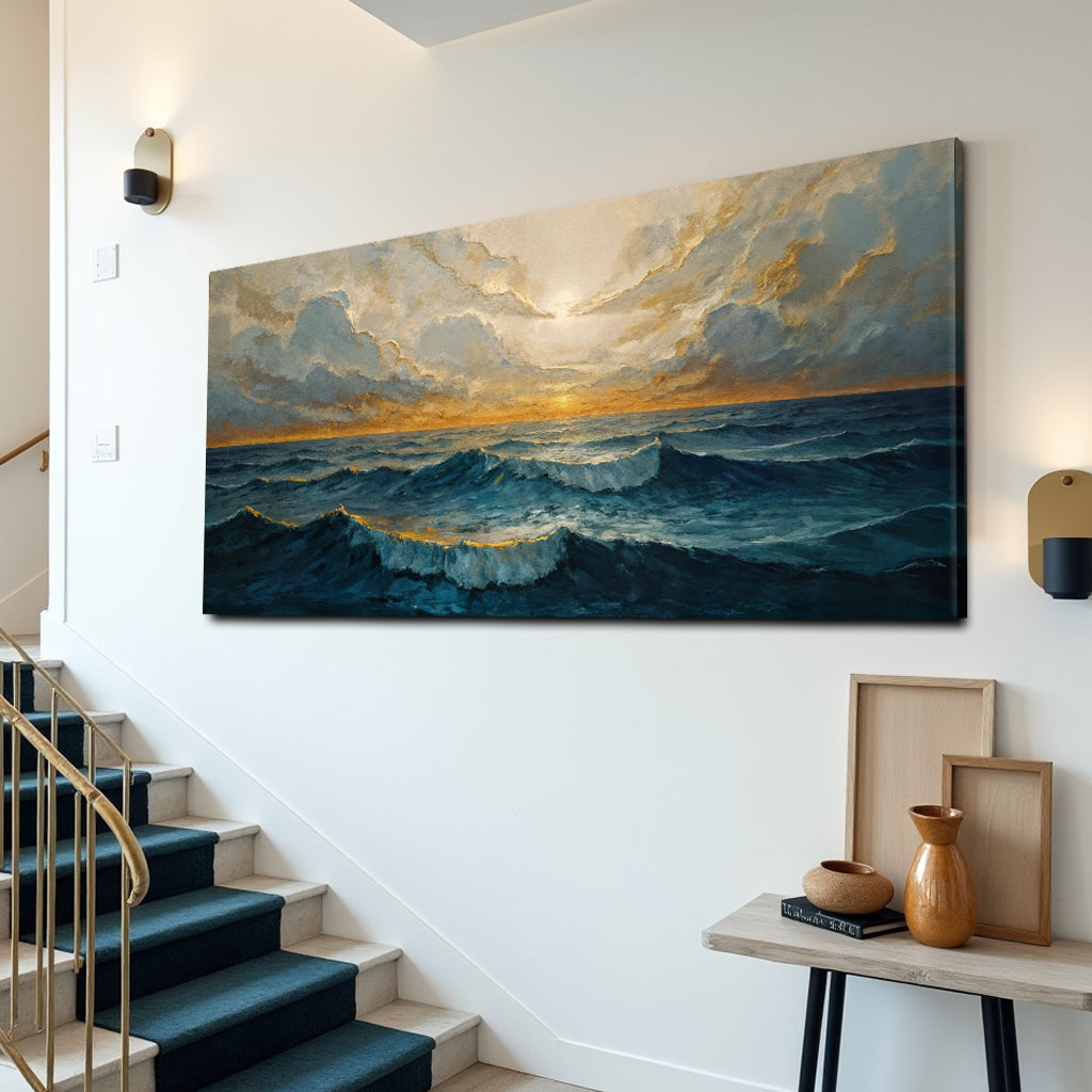 Waterscape Abstract Xi wall art with nature-inspired artwork - product view 2