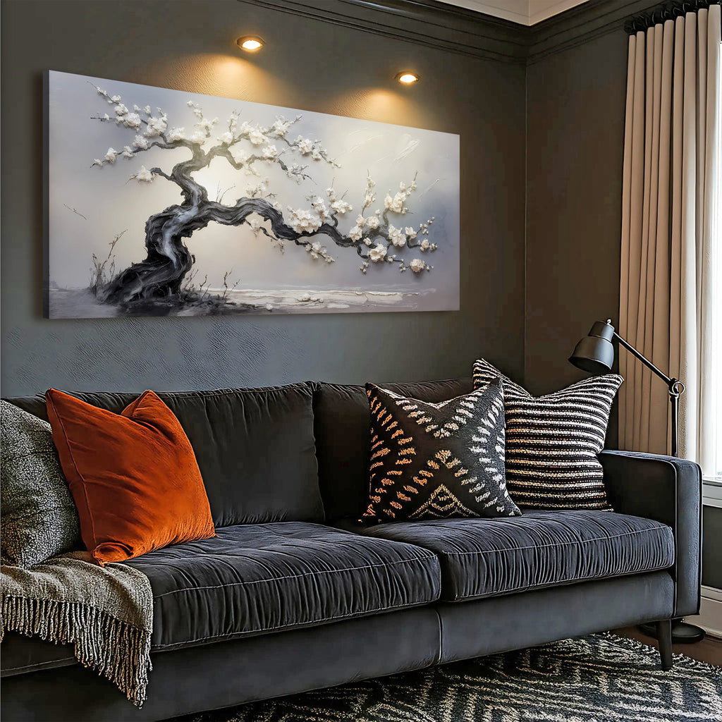 White Blossom wall art with nature-inspired artwork - product view 4