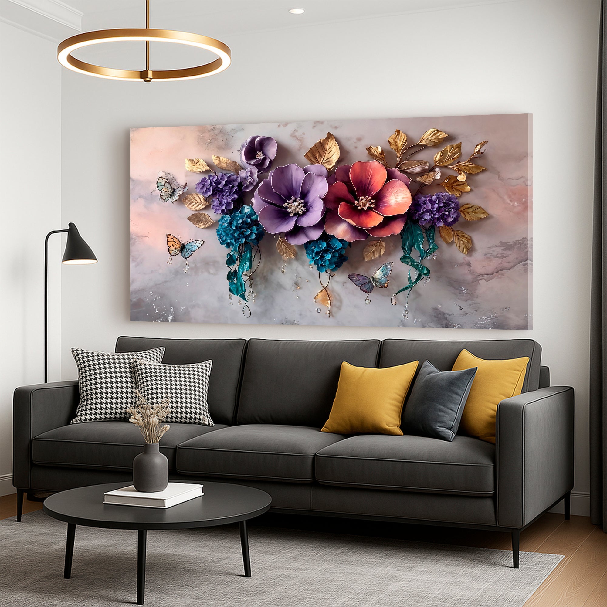 Floral Symphony wall art with nature-inspired artwork - product view 2