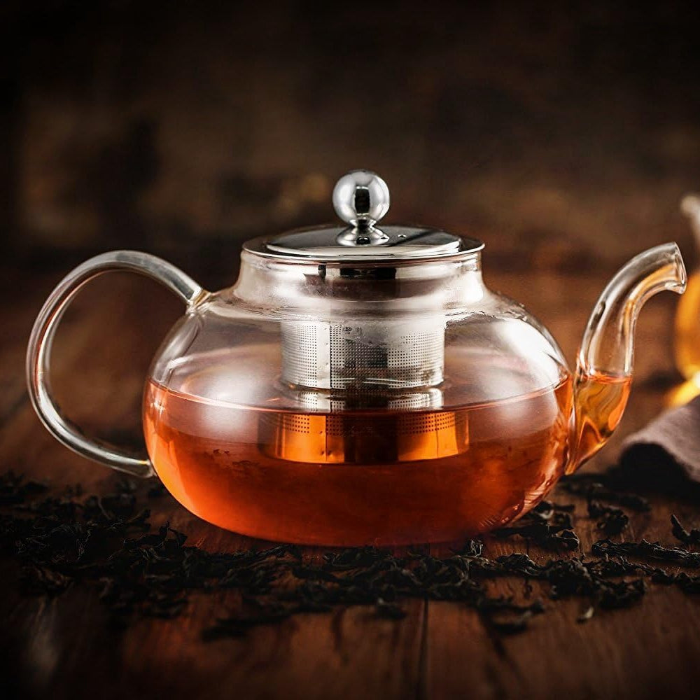 1000ml Tea Pot with Stainless Steel Infuser teapot with nature-inspired artwork - product view 3