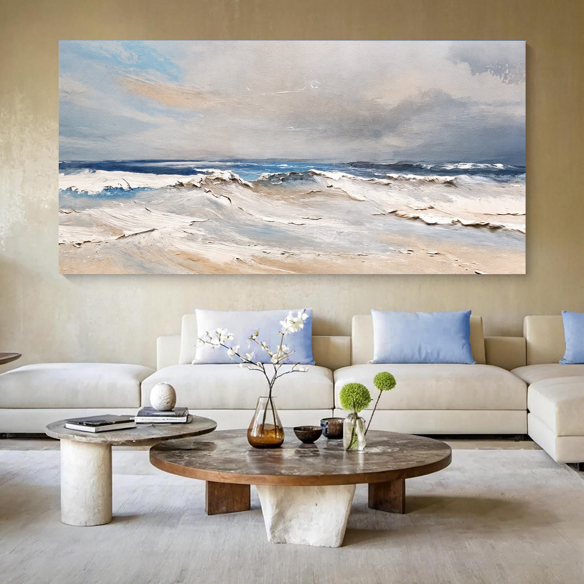 Serene Ocean Wave Coastal Ix wall art with nature-inspired artwork - product view 3