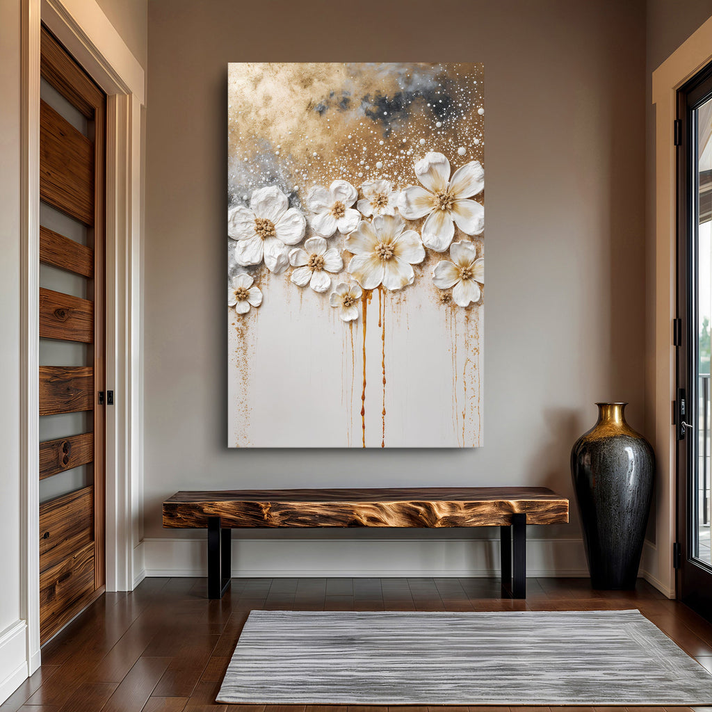 Gold Floral wall art with nature-inspired artwork - product view 3
