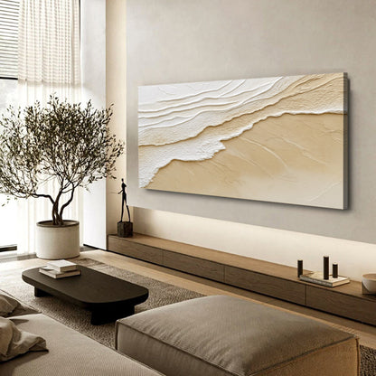 Neutral Ocean Waves wall art with nature-inspired artwork - product view 4