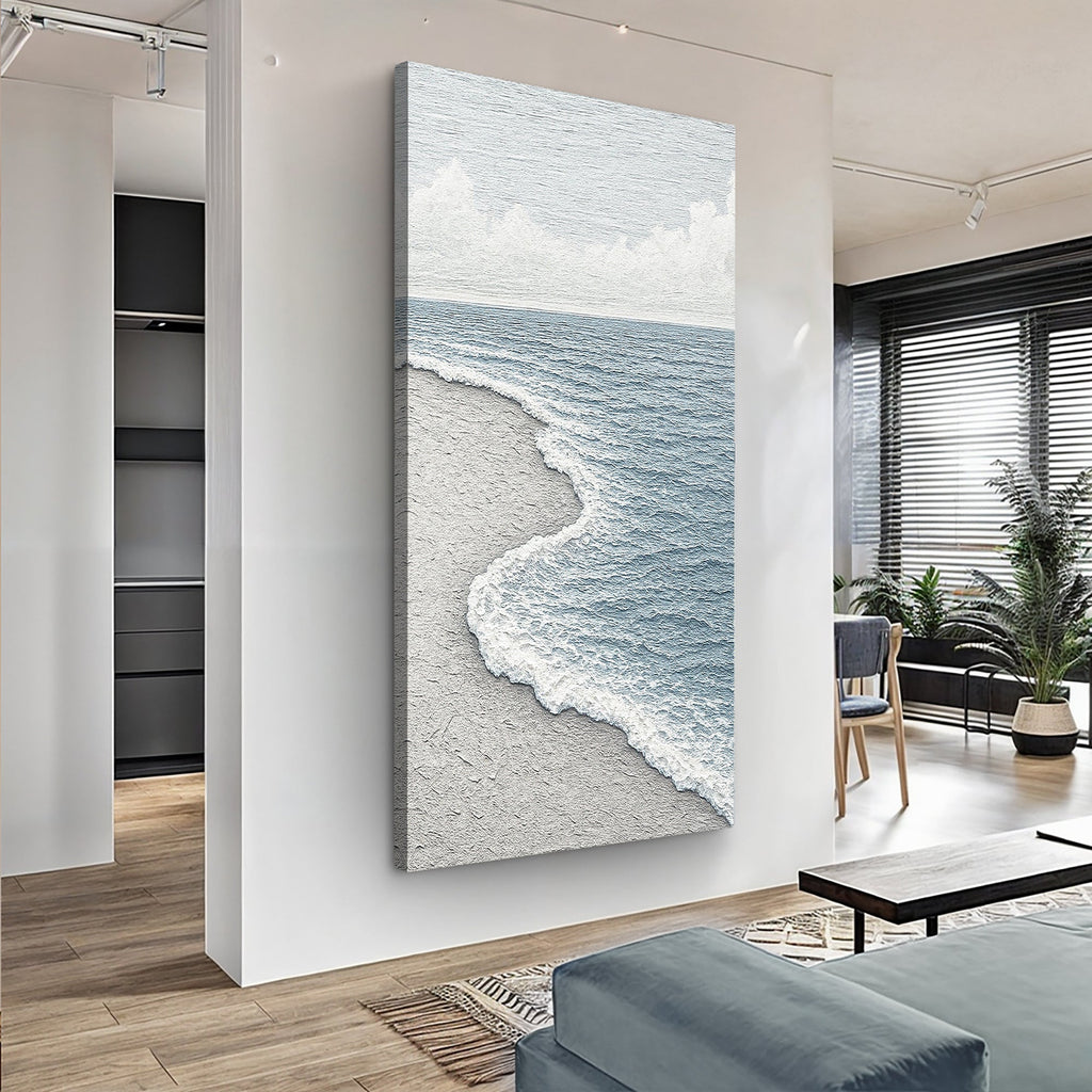 White Waves Abstract wall art with nature-inspired artwork - product view 2