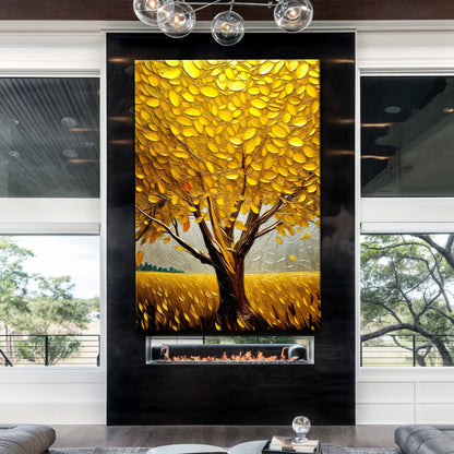 Golden Tree Breeze wall art with nature-inspired artwork - product view 2