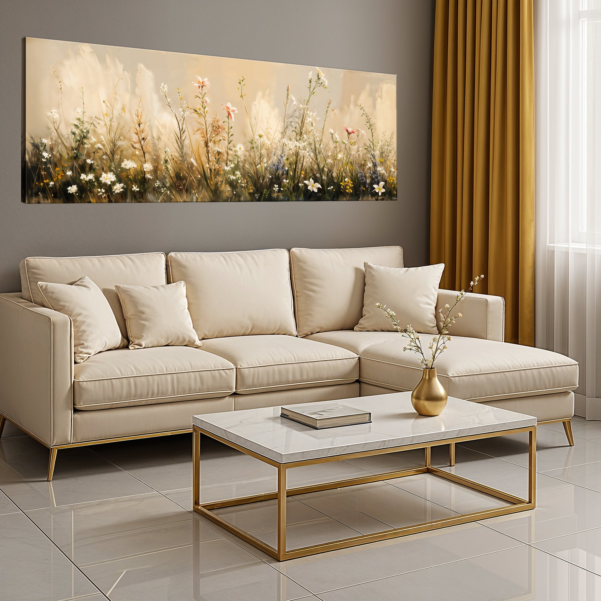Flower Field wall art with nature-inspired artwork - product view 2