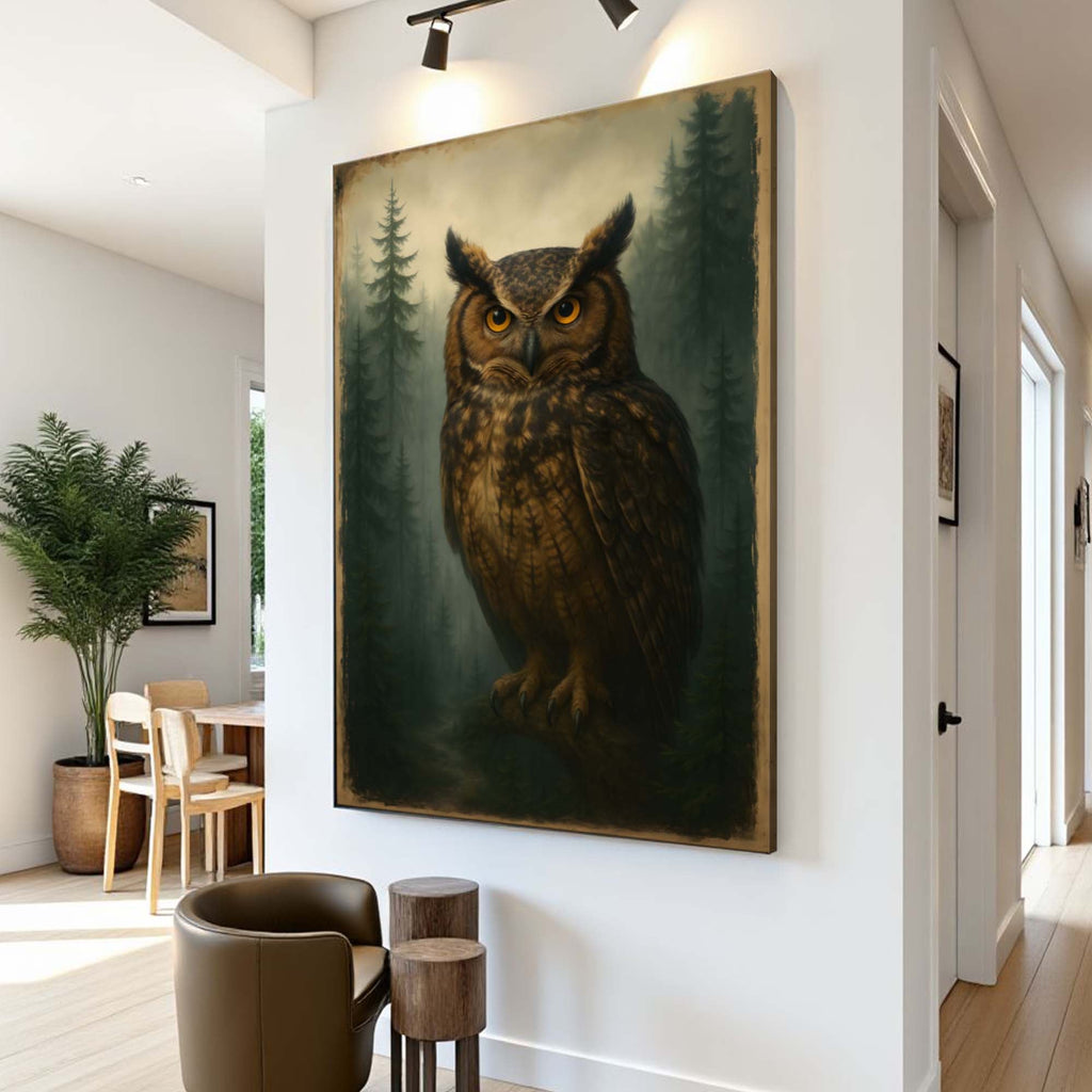 Watcher of the Woods Owl wall art with nature-inspired artwork - product view 2