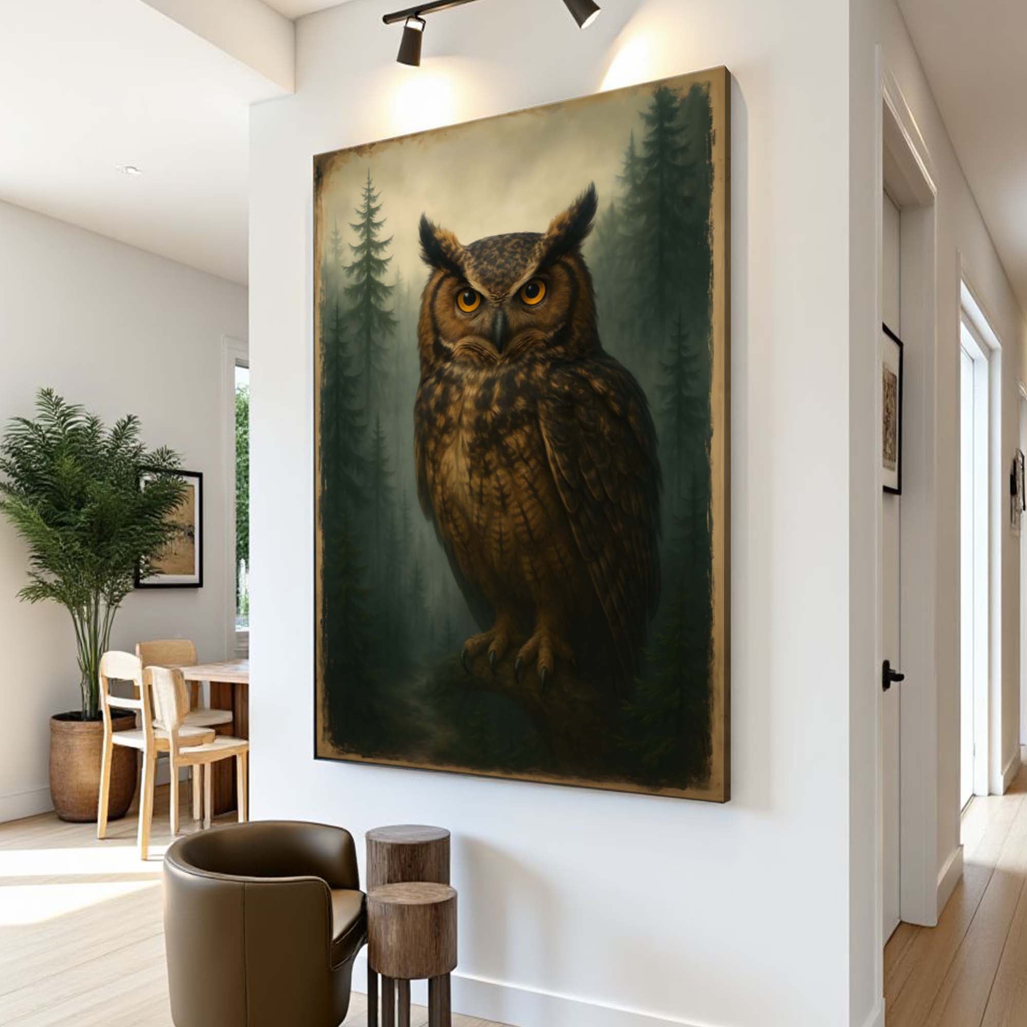 Watcher of the Woods Owl wall art with nature-inspired artwork - product view 2