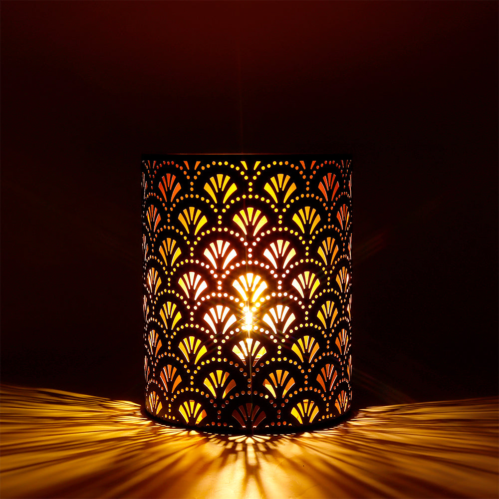 8''h Metal Rustic Wall Mount Lamp with 6 battery operated lamp with nature-inspired artwork - product view 2
