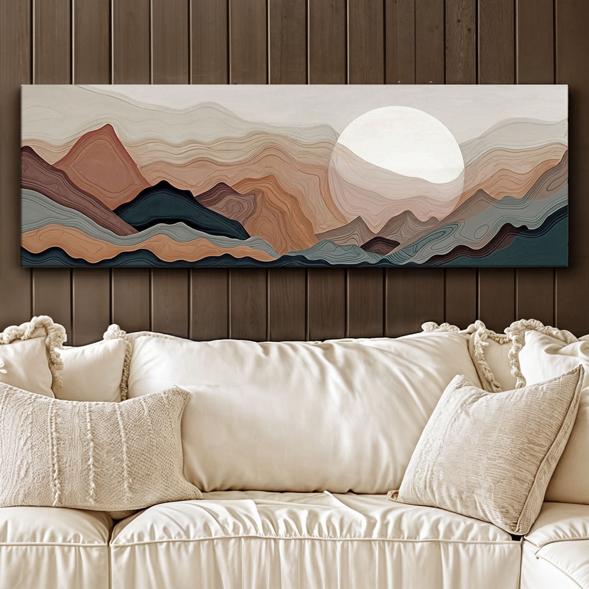Abstract Mountains Landscape wall art with nature-inspired artwork - product view 2