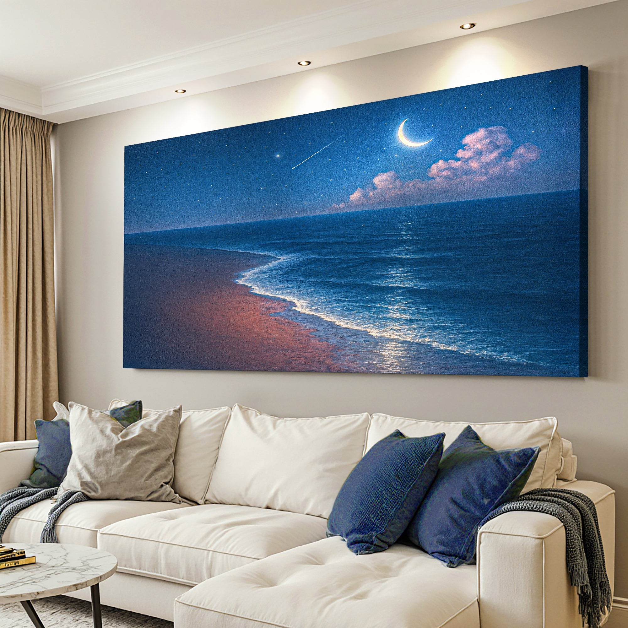 Beach Shoreline Coastal V wall art with nature-inspired artwork - product view 2