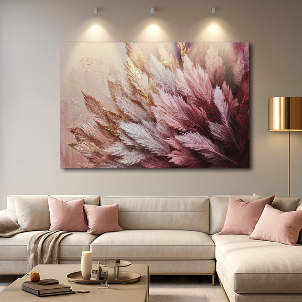 Feather Symphony wall art with nature-inspired artwork