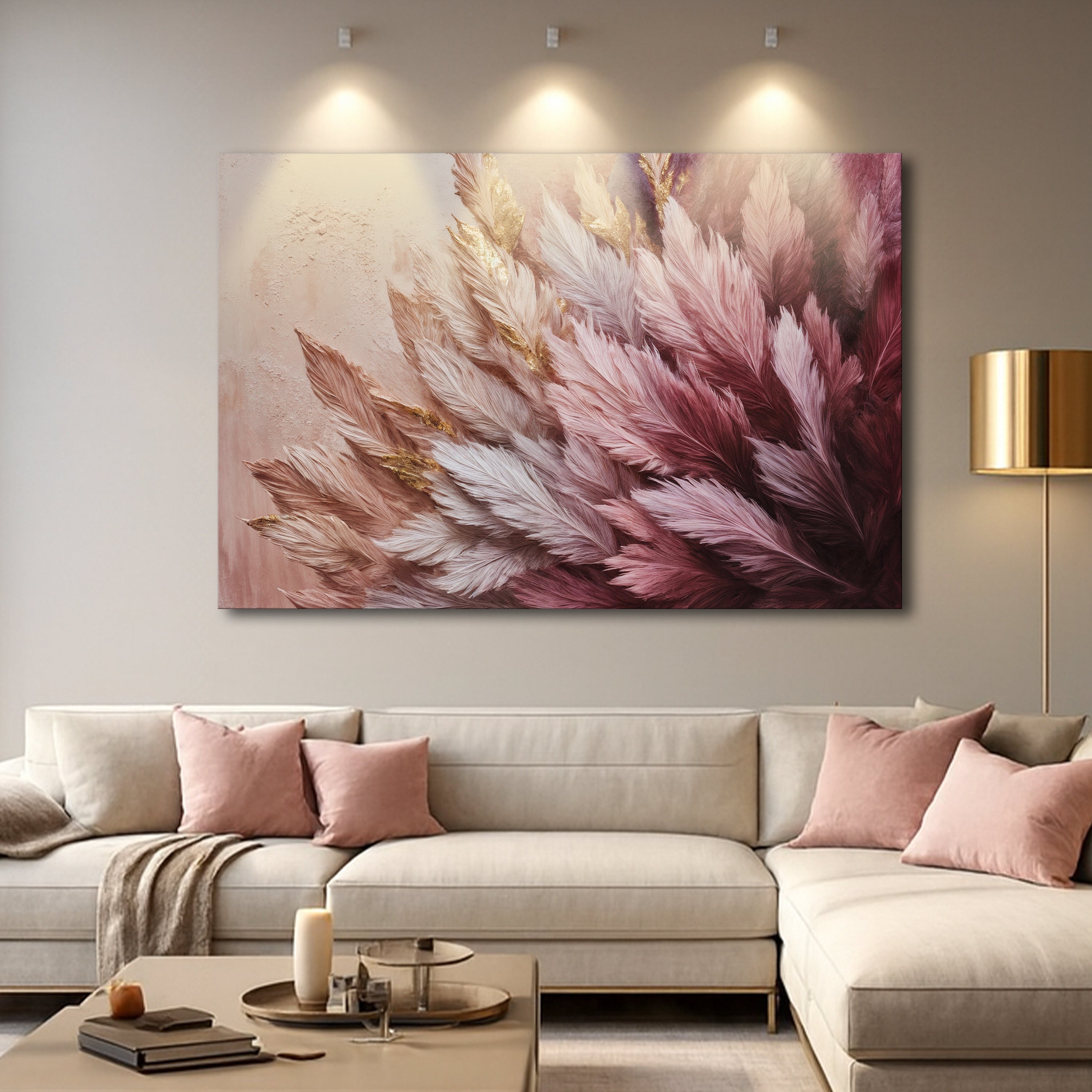 Feather Symphony wall art with nature-inspired artwork