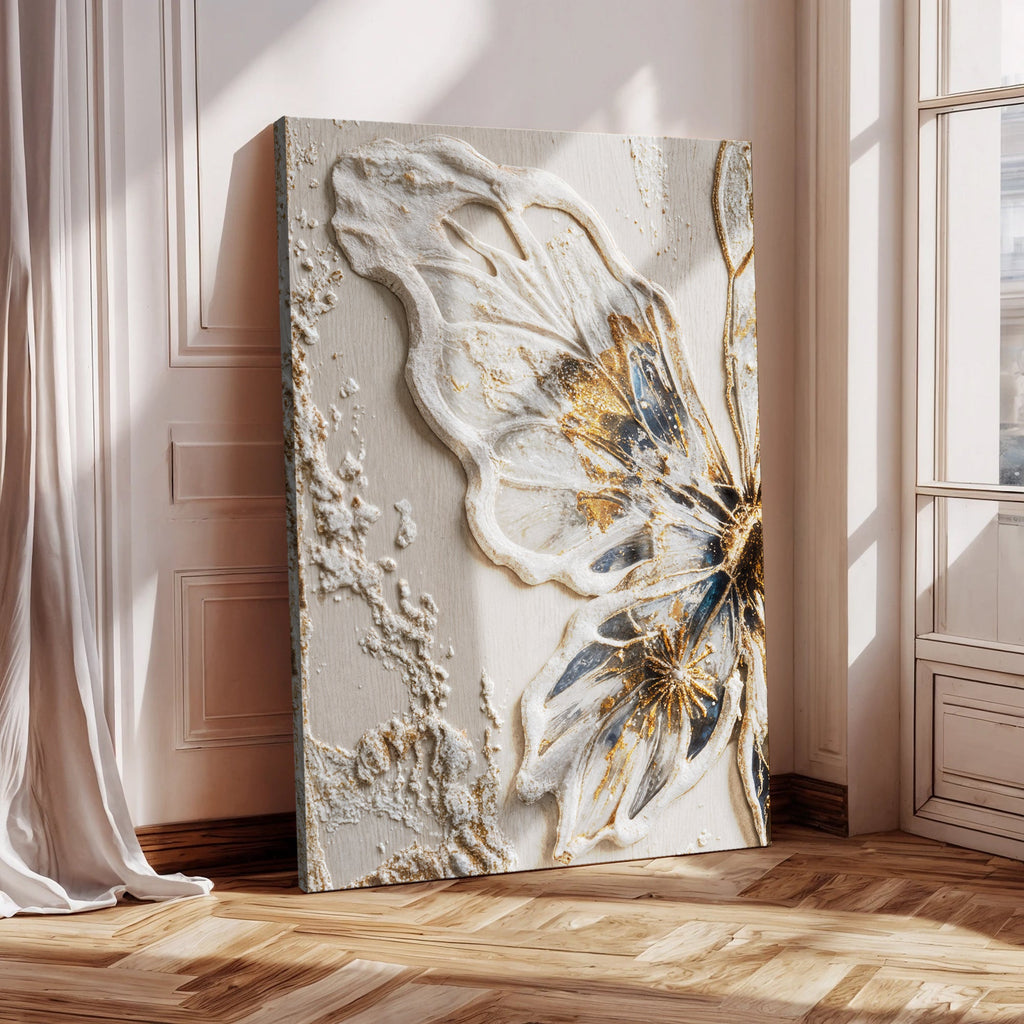 Half Butterfly wall art with nature-inspired artwork - product view 4