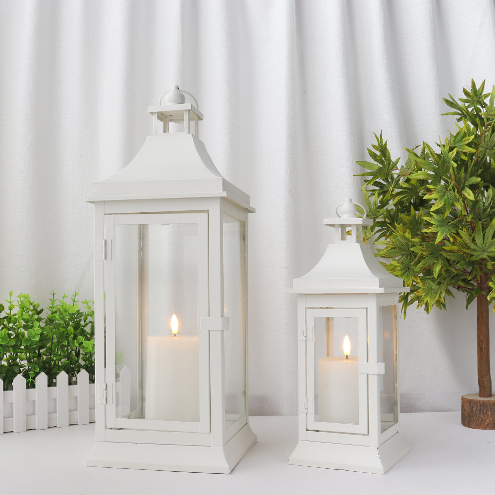 19.5''&13''tall Set of 2 Outdoor Candle Lanterns decorative candle lanterns with nature-inspired artwork - product view 6