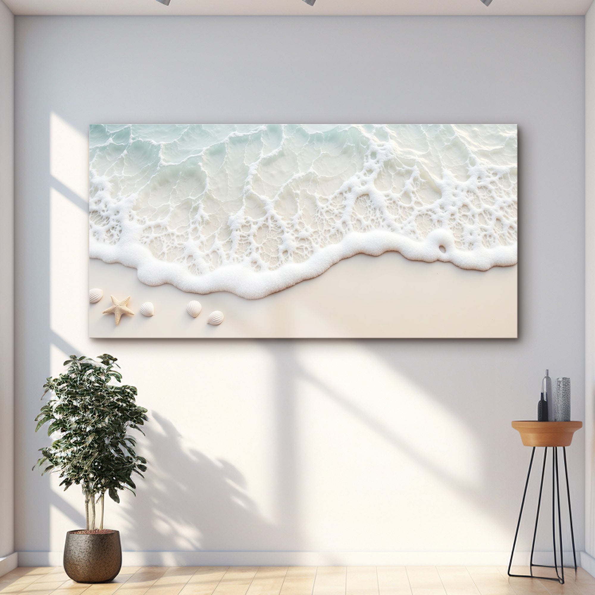 Serene Ocean Wave Coastal X wall art with nature-inspired artwork - product view 2