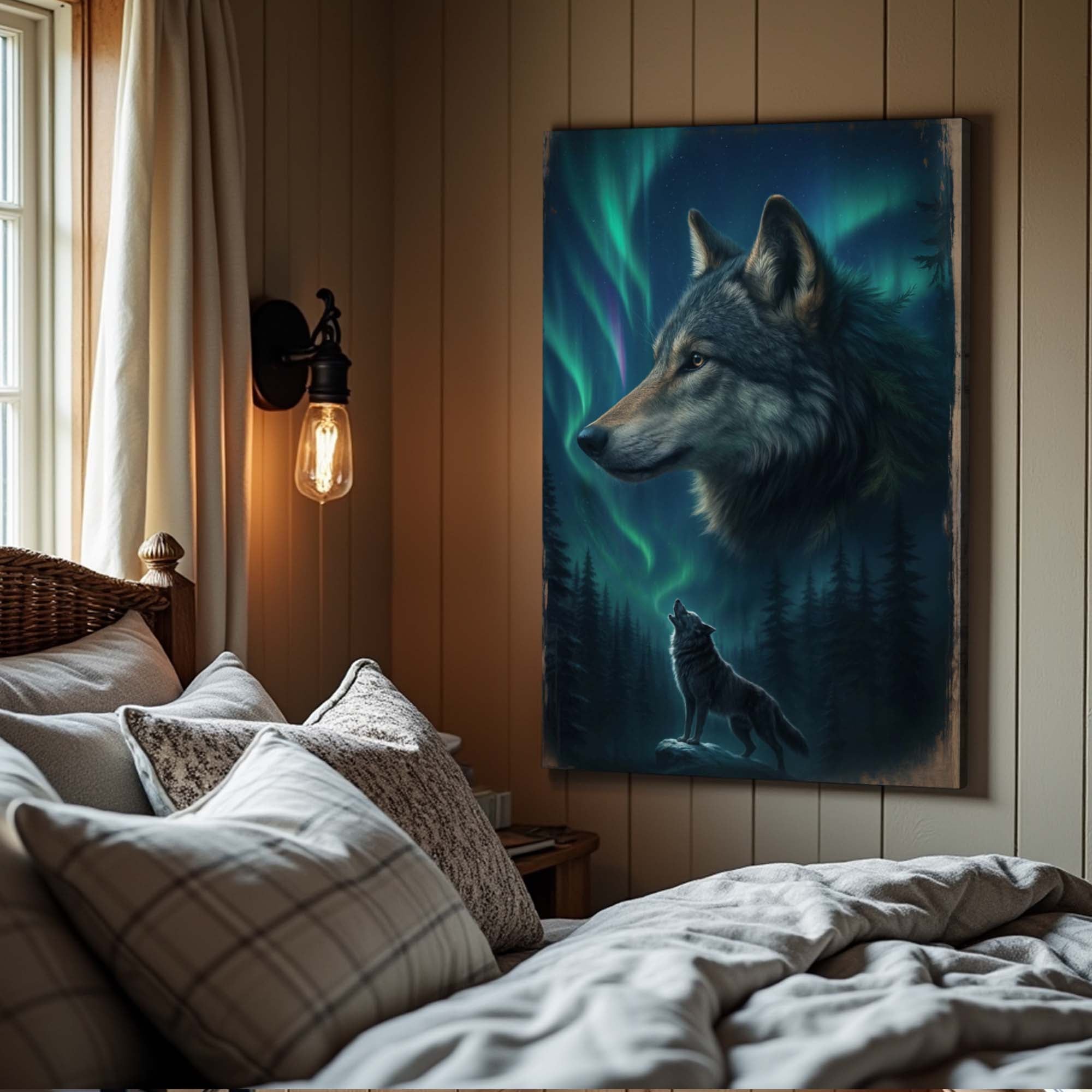 Wolf Double Exposure Iv wall art with nature-inspired artwork - product view 4
