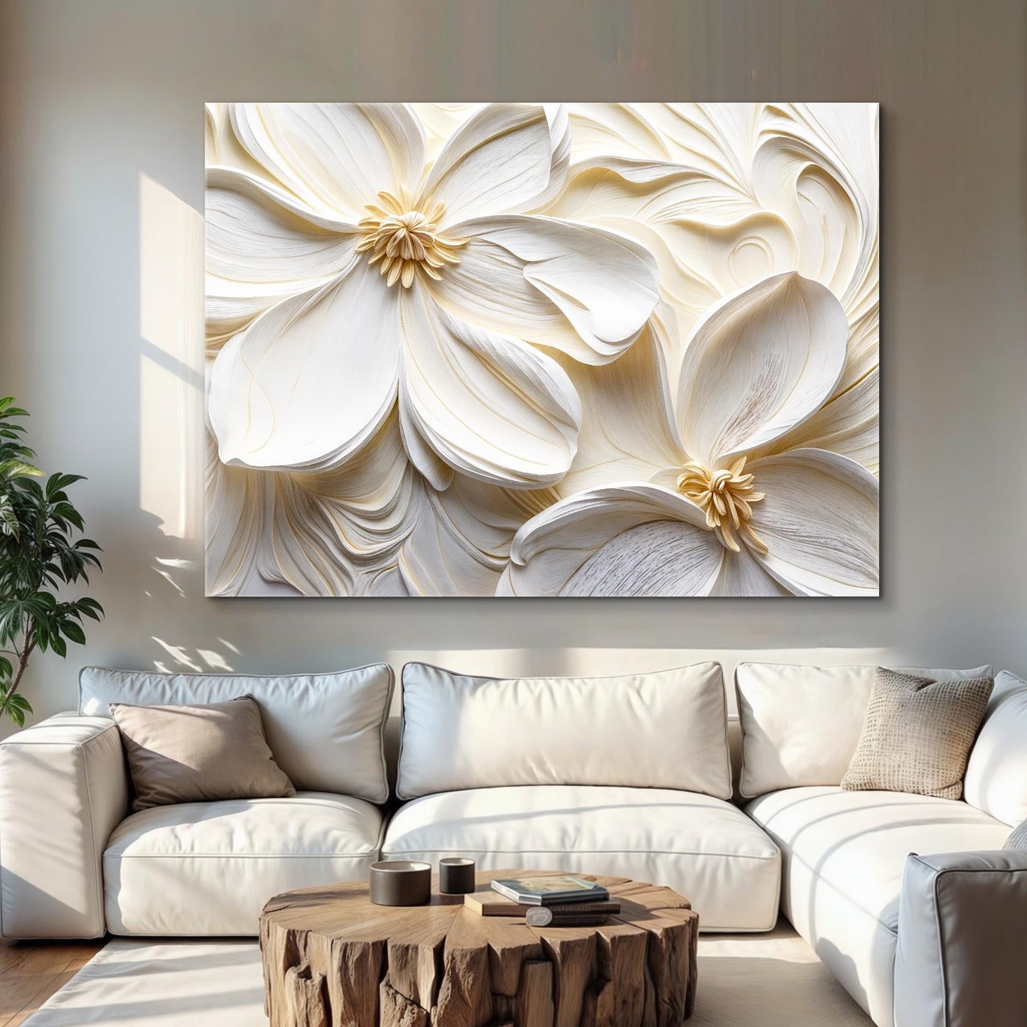 3d Minimalist Flower Ii wall art with nature-inspired artwork - product view 3