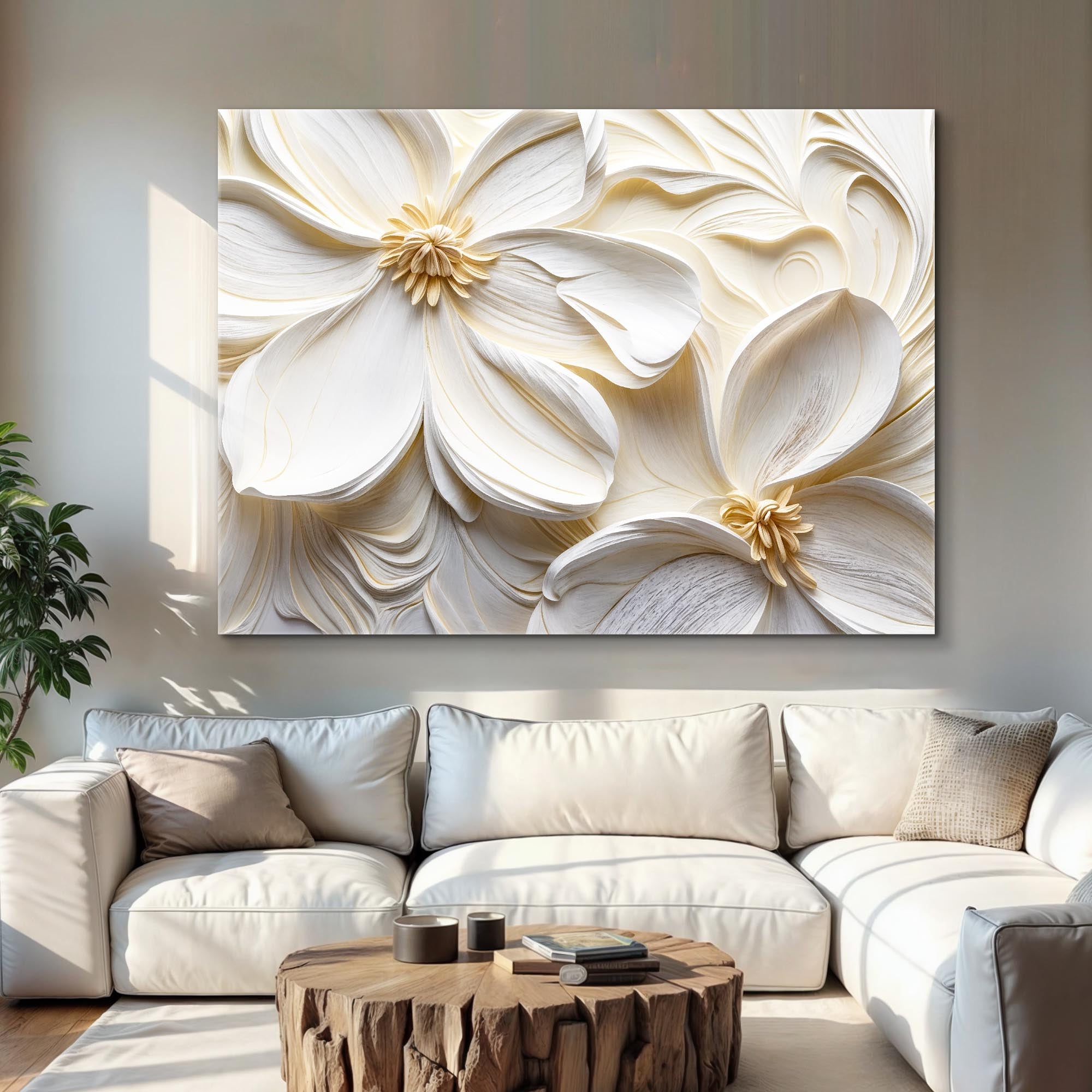 3d Minimalist Flower Ii wall art with nature-inspired artwork - product view 3