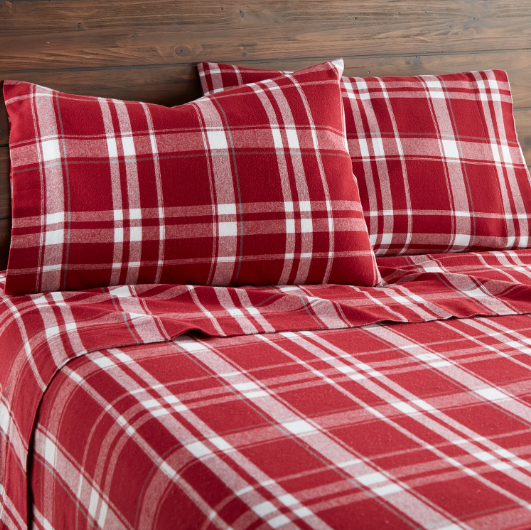 Plaid Organic Flannel Sheet Set sheet set with nature-inspired artwork - product view 2