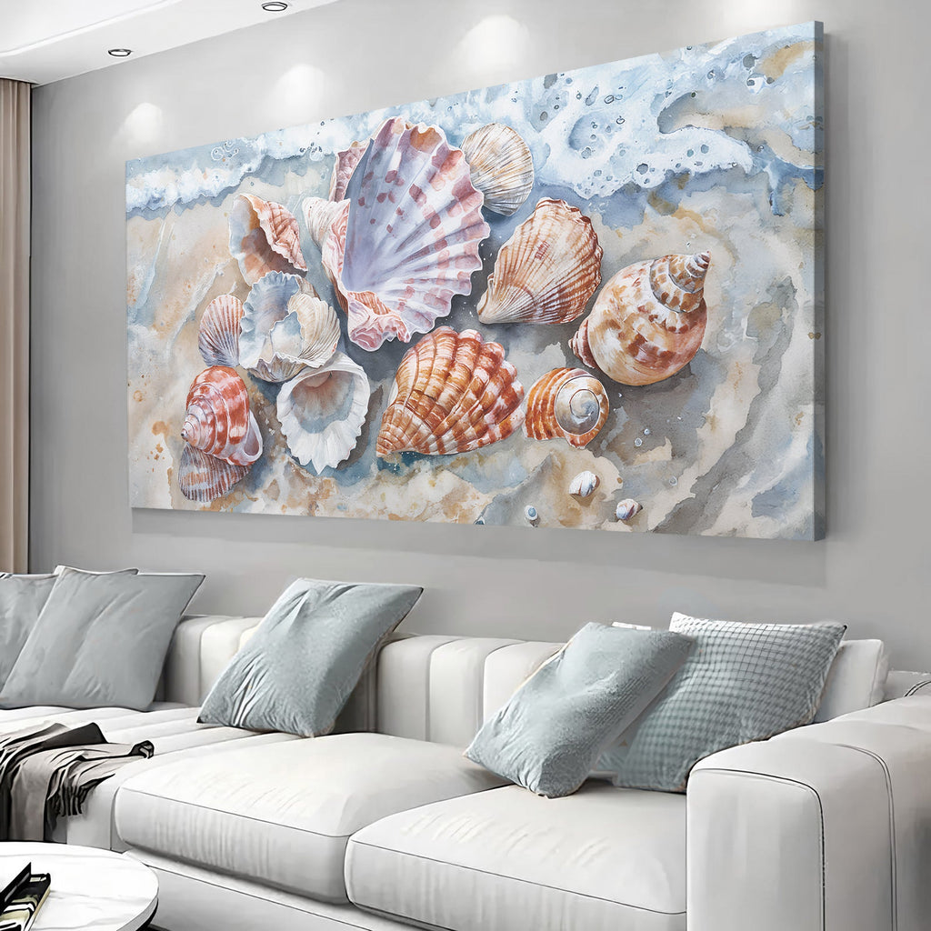 Sea Shells Modern Coastal wall art with nature-inspired artwork - product view 2