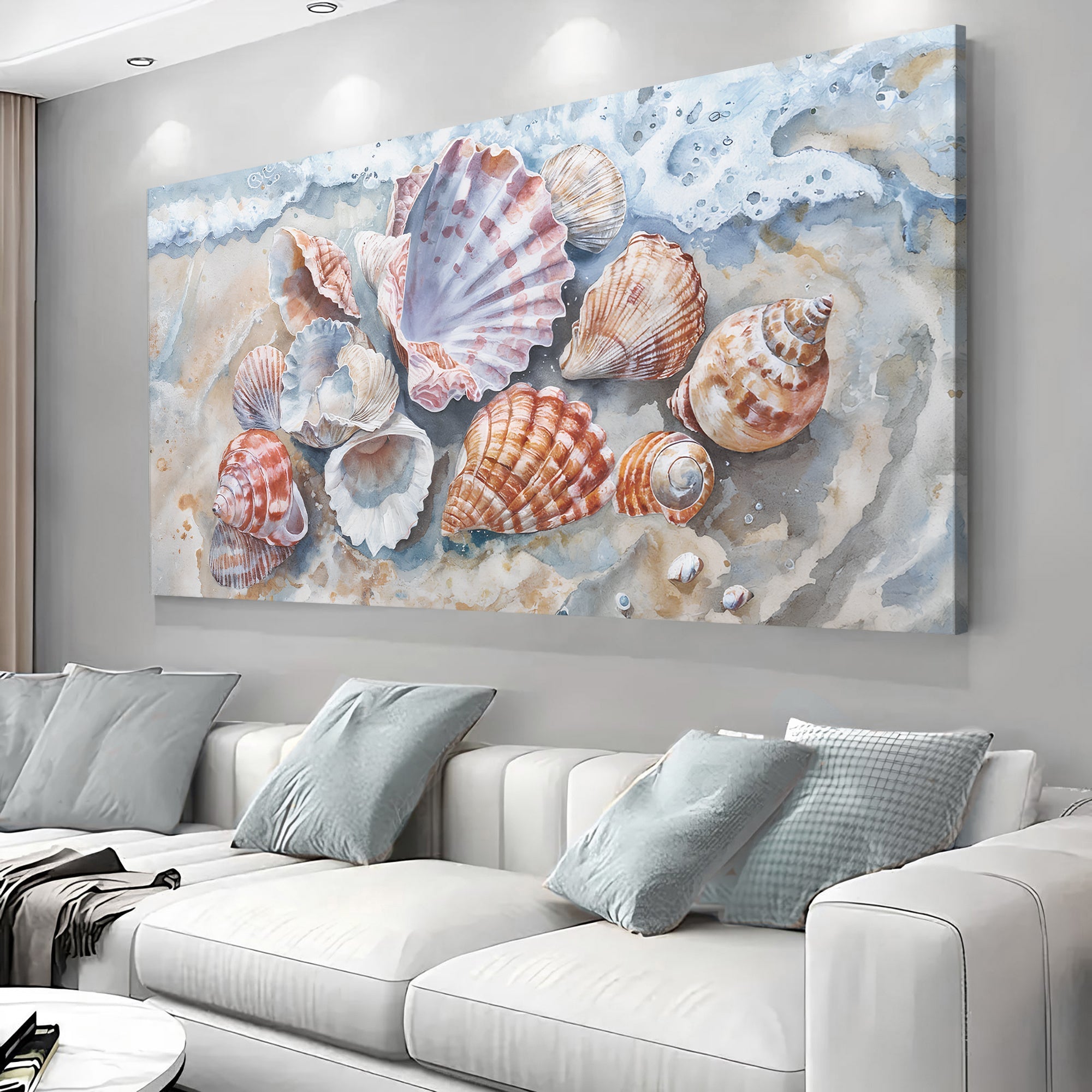 Sea Shells Modern Coastal wall art with nature-inspired artwork - product view 2