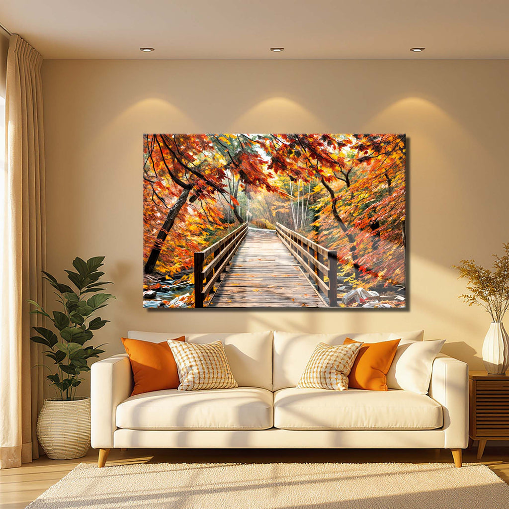Crossing Autumn wall art with nature-inspired artwork - product view 4