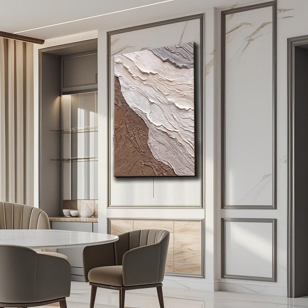 Abstract Earthy Waves wall art with nature-inspired artwork - product view 2