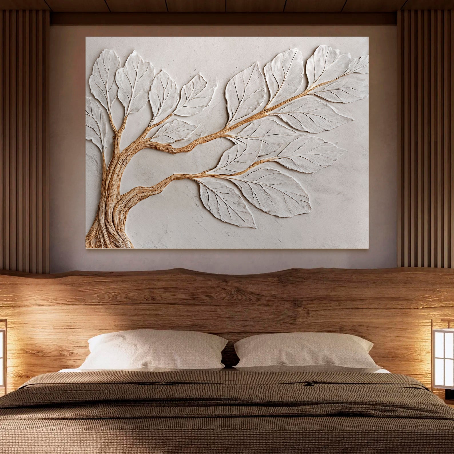 Calm in Ivory Clay wall art with nature-inspired artwork - product view 2