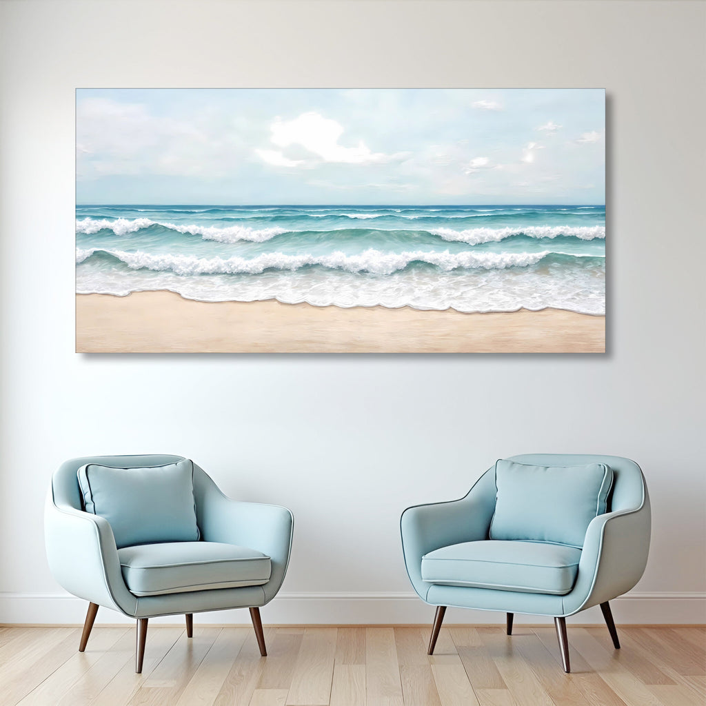 Serene Ocean Wave Coastal wall art with nature-inspired artwork