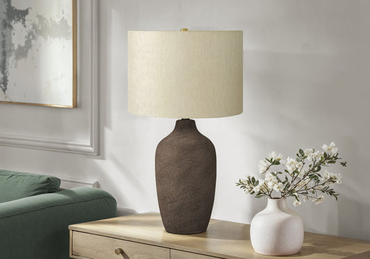 Gray Textured Ceramic Table Lamp