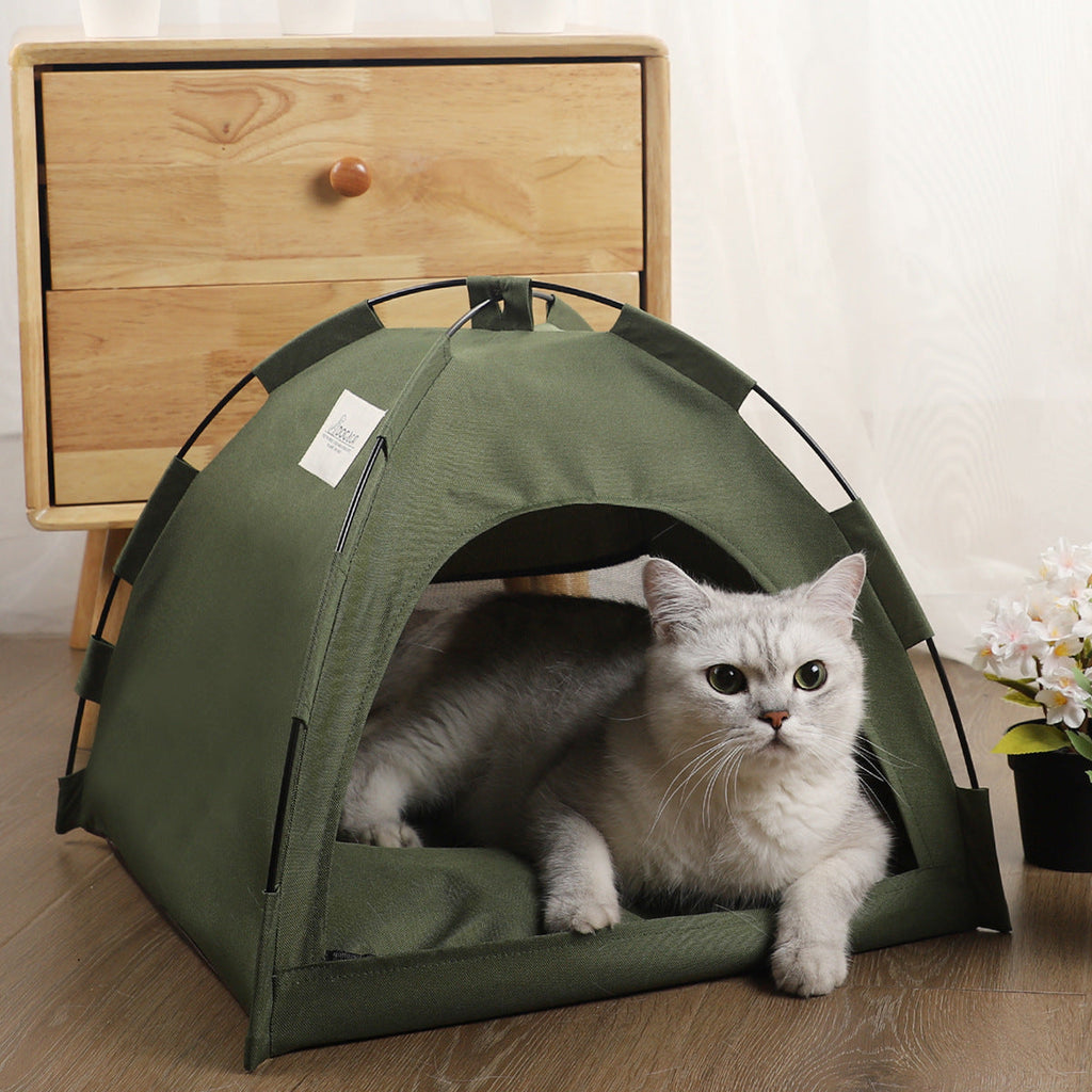 Cat Tent Cooling Mat Dog House Pet Sofa Camping Dog Bed with Cushion uncategorized / needs cleanup with nature-inspired artwork